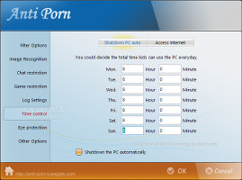 Showing the time control settings in Anti-Porn